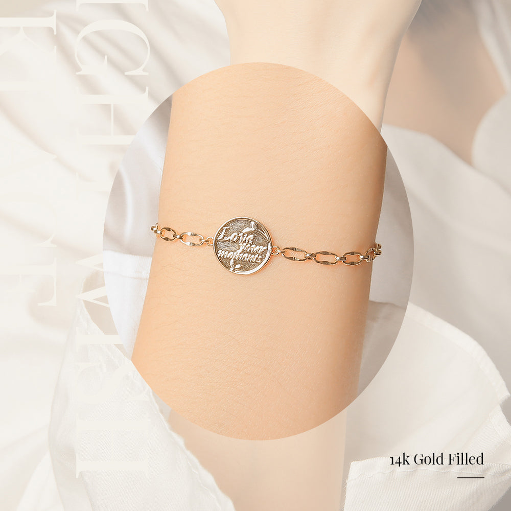 CLUE - 14K Gold Filled Bright Wish Initial Coin Bracelet