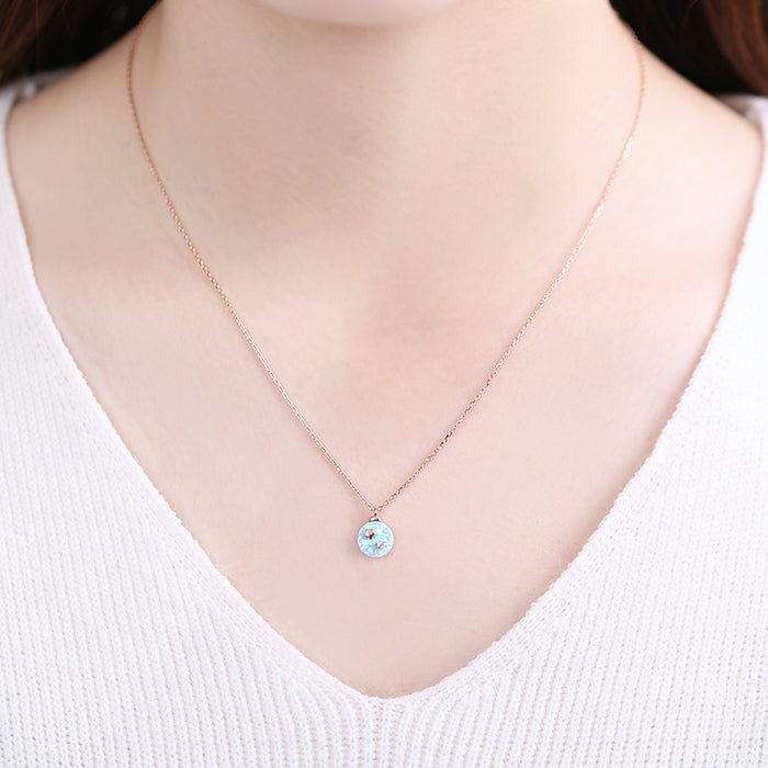 OST - Sky Blue Star Rose Gold Necklace