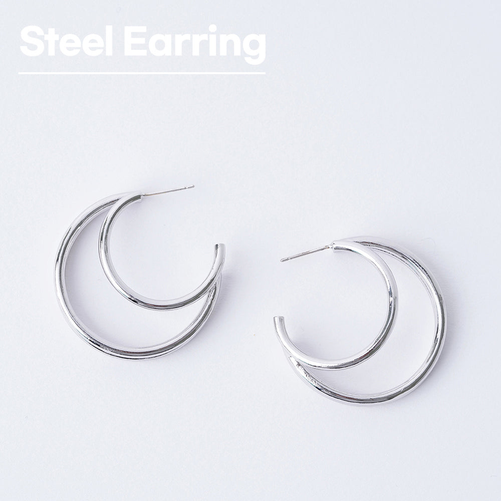 OST - Unique Double Circle Ring Earring