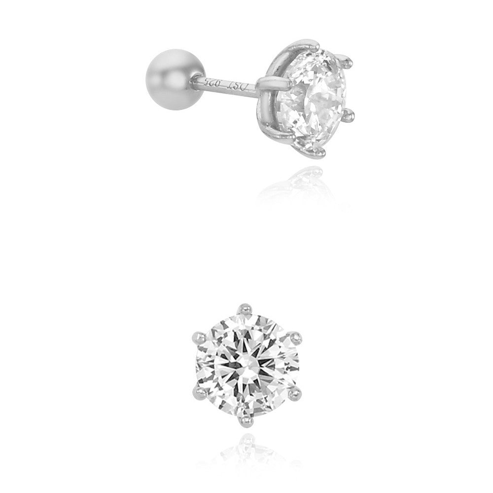 OST - Simulated Diamond 1ct Solitaire Ear Pierce