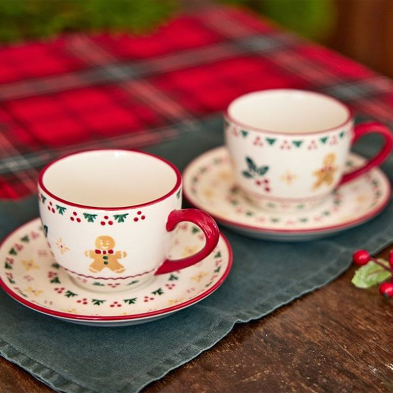 Korean Christmas Village - Cup and Saucer 2 Set