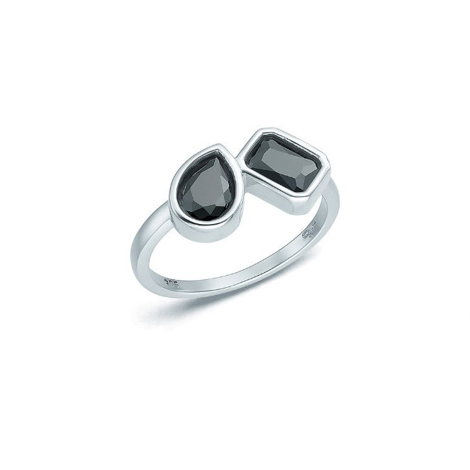 OST - Square Waterdrop Black Ring