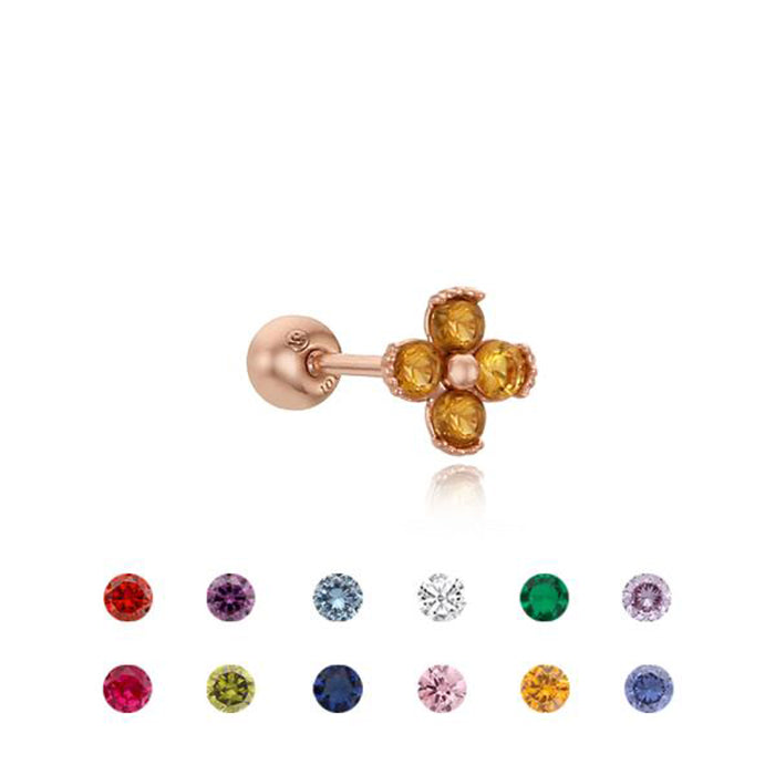 CLUE - Blossom 10K Yellow Gold Ear Pierce (Birthstone)