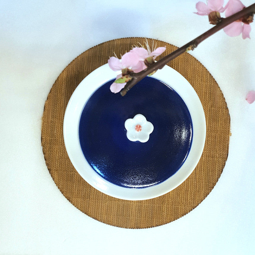 Bosan Pottery - Cobalt Porcelain Soy Sauce Bowl with Lid