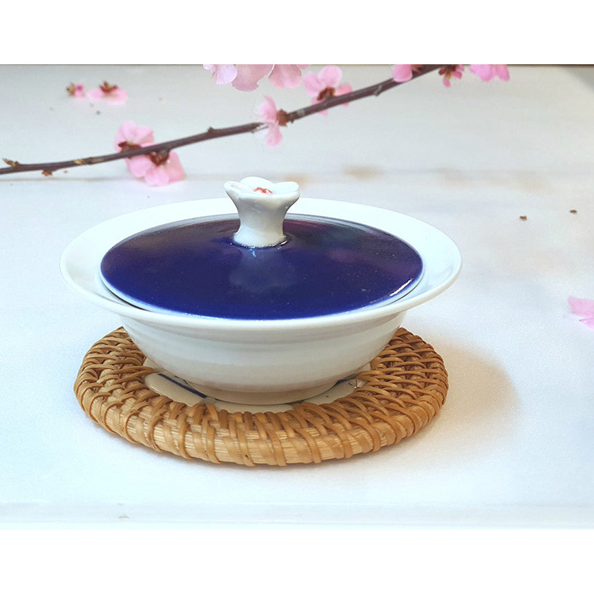 Bosan Pottery - Cobalt Porcelain Soy Sauce Bowl with Lid