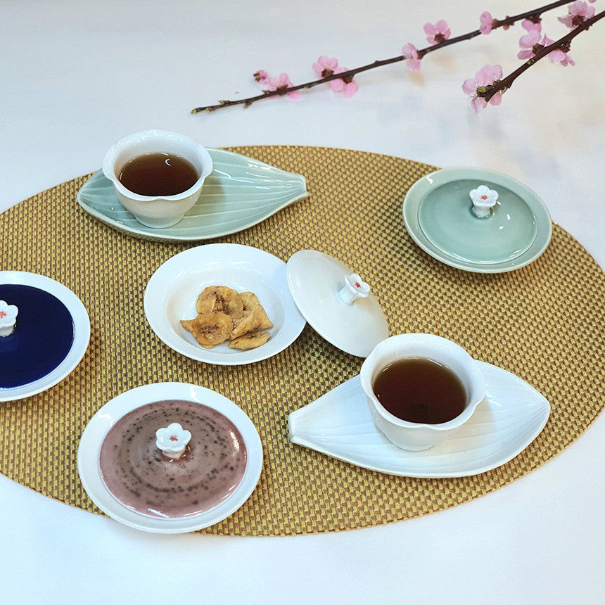 Bosan Pottery - Cobalt Porcelain Soy Sauce Bowl with Lid