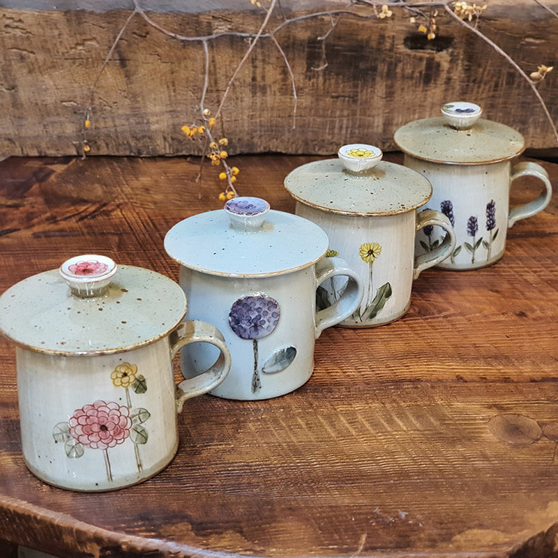 Wildflower Hand Painted Pottery Mug