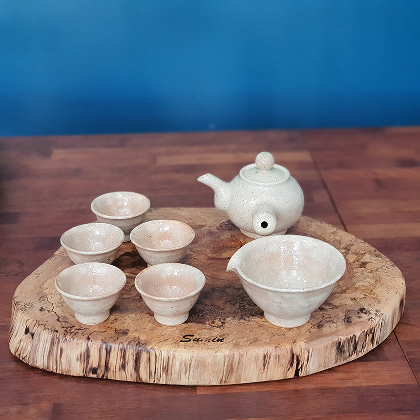 Bosan Pottery - Buncheong Momiji Porcelain Traditional Tea Set