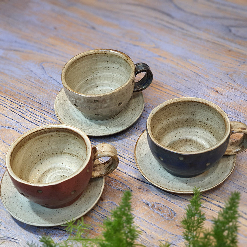 Bosan Pottery - Vintage Waterdrop Porcelain Coffee Cup Set