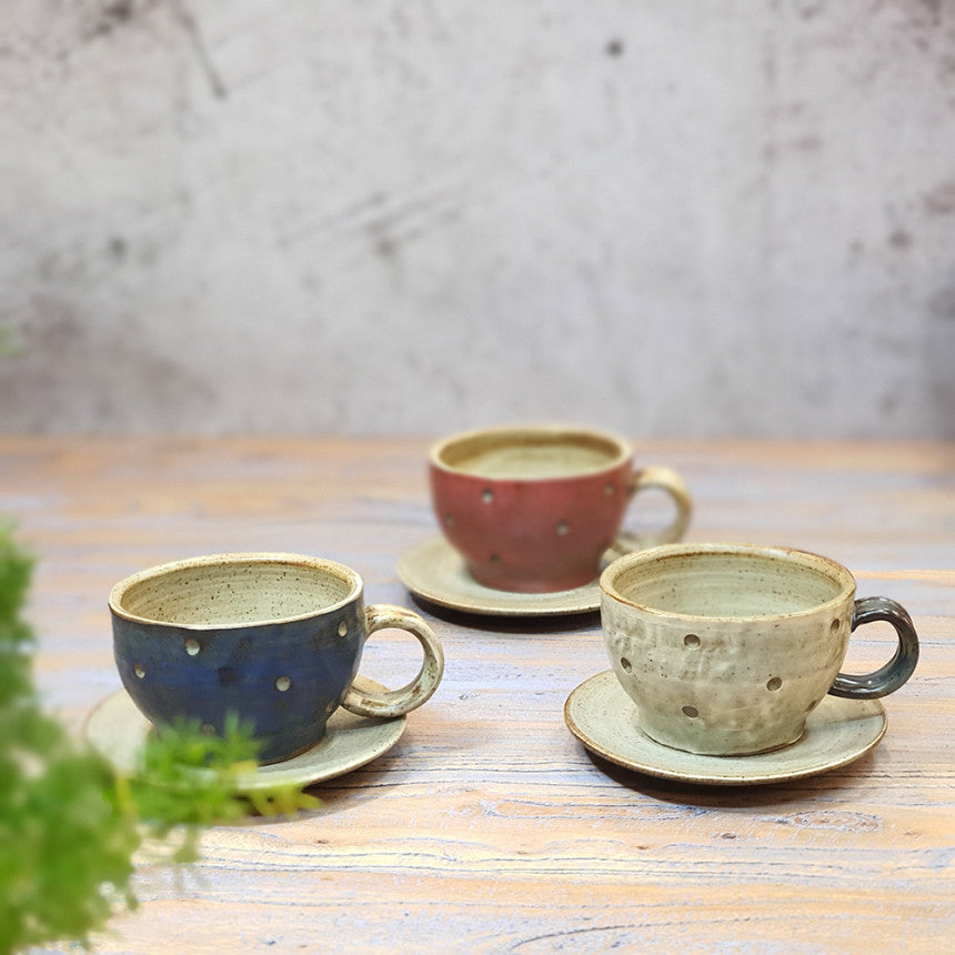 Bosan Pottery - Vintage Waterdrop Porcelain Coffee Cup Set