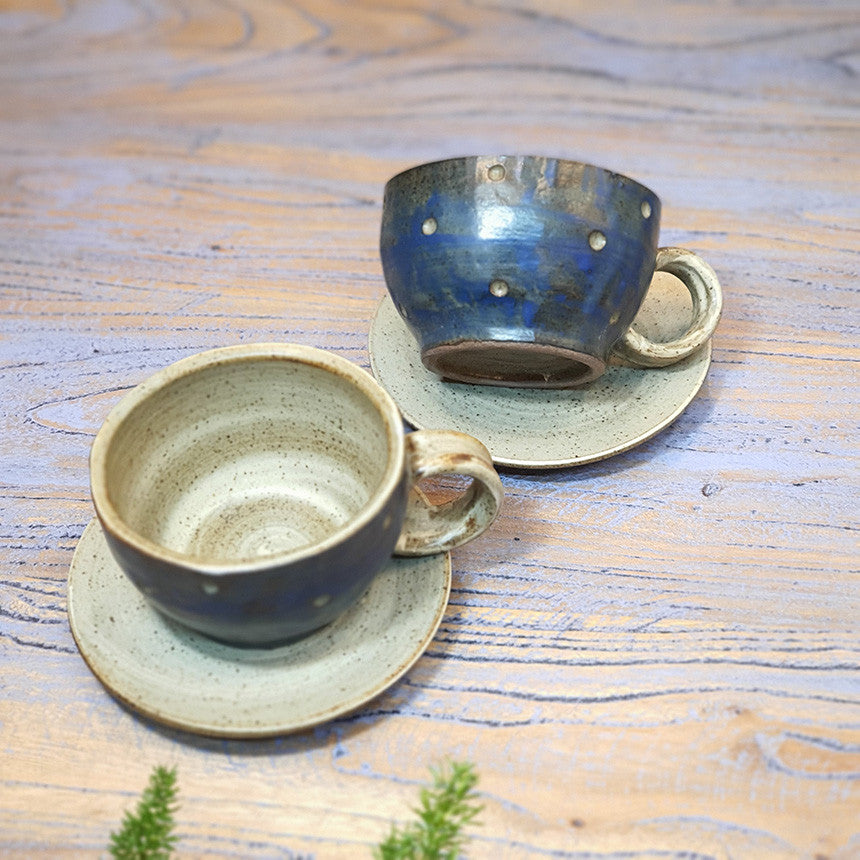 Bosan Pottery - Vintage Waterdrop Porcelain Coffee Cup Set