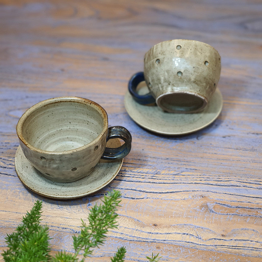 Bosan Pottery - Vintage Waterdrop Porcelain Coffee Cup Set