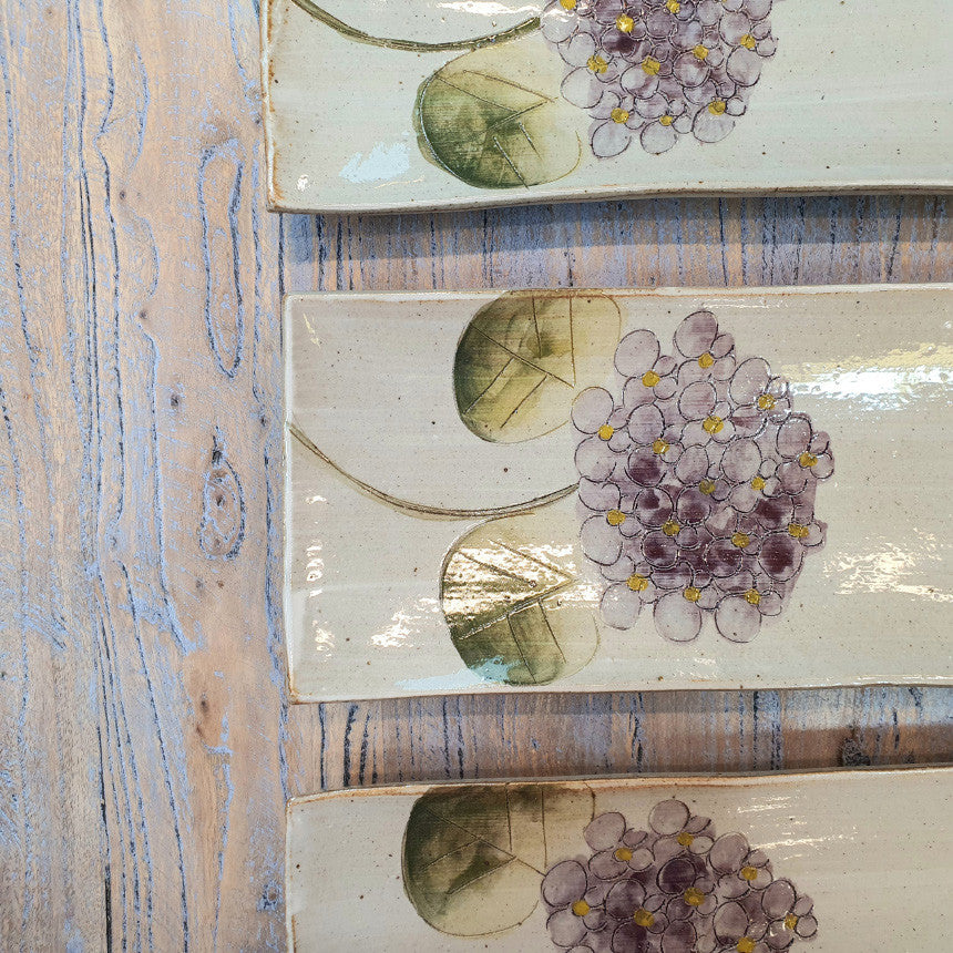 Bosan Pottery - Hydrangea Handmade Porcelain Rectangular Plate