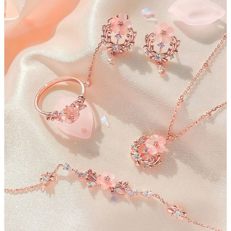 OST x Cardcaptor Sakura - Pink Cherry Blossom Starlight Earrings