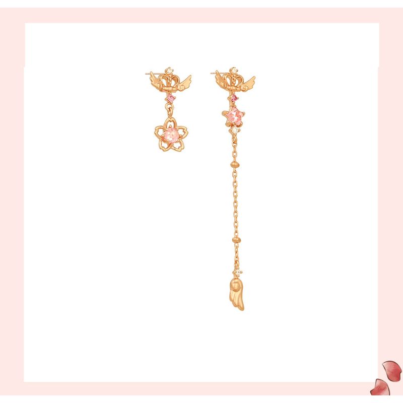 OST x Cardcaptor Sakura - Crown Cherry Blossom Wing Earrings – Harumio
