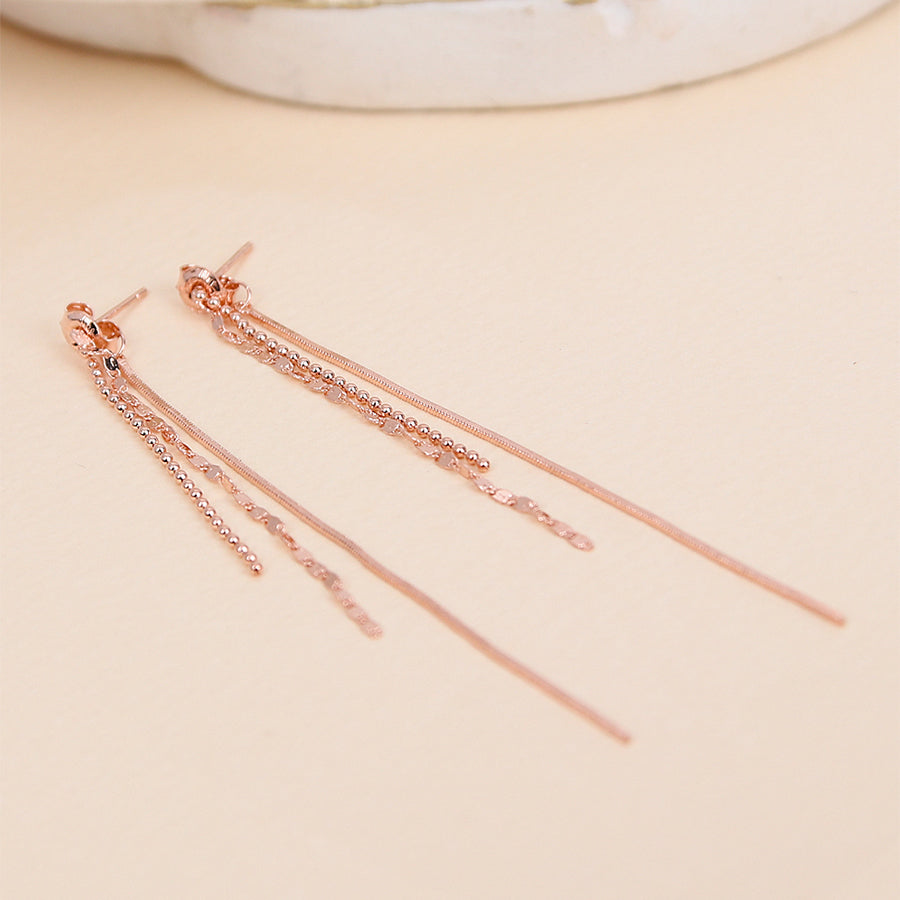 CLUE - Chain Drop Rose Gold Earrings