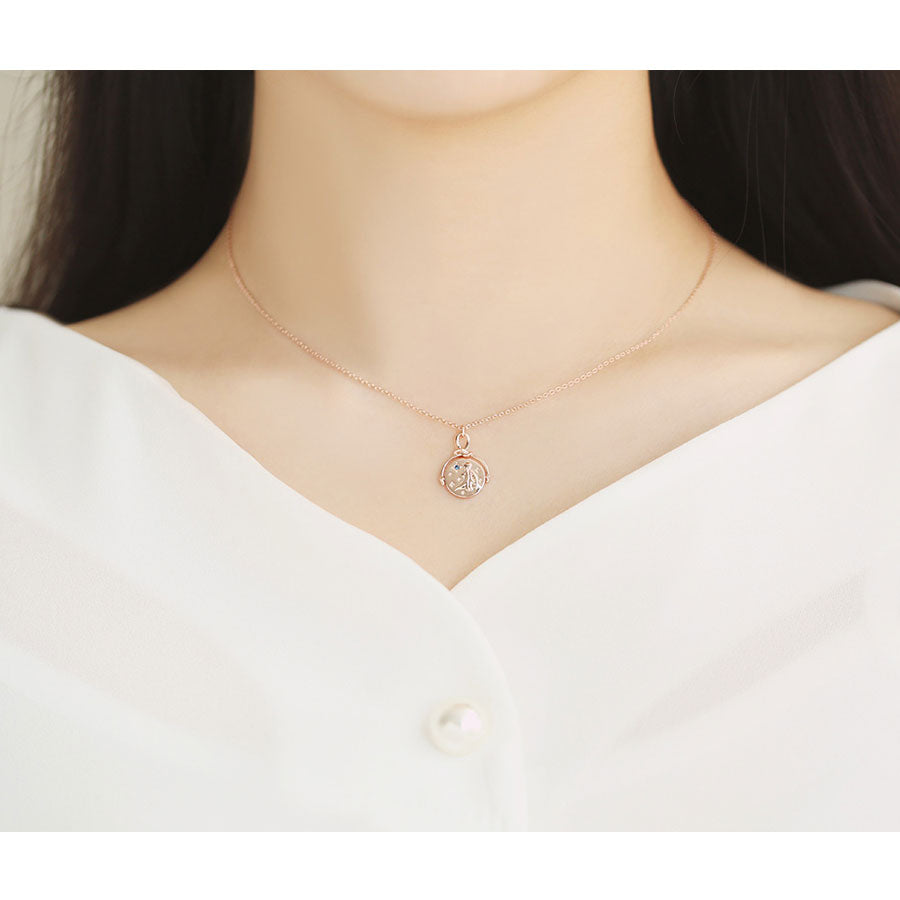 Le Petit Prince x OST - Double-sided Planet Rose Gold Coin Necklace