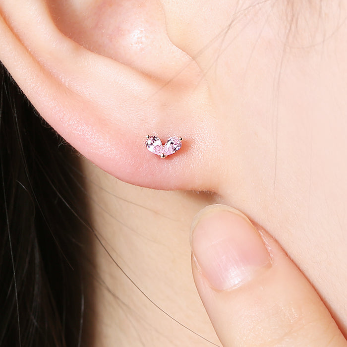 OST - Flower Rose Gold Ear Pierce Set