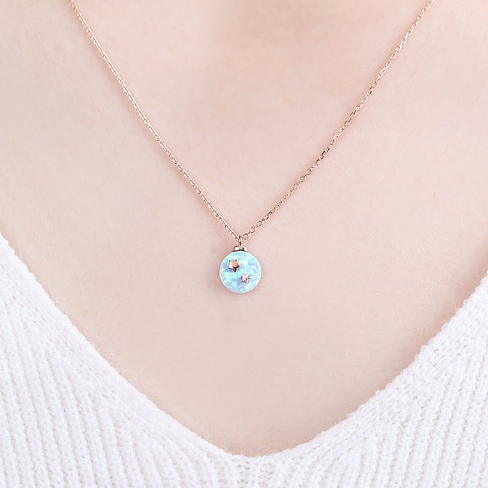 OST - Sky Blue Star Rose Gold Necklace