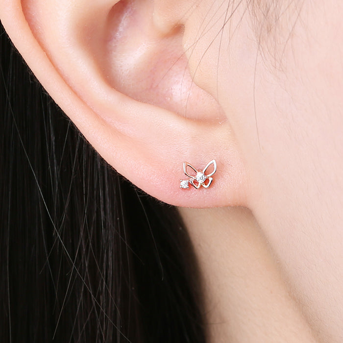 OST - Butterfly Rose Gold Earring Studs