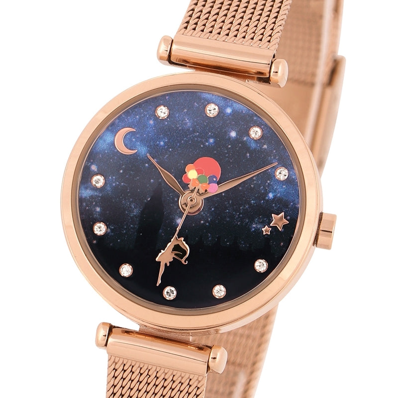 Saint Tail x Clue - Aurora Illusion Stick Rose Gold Mesh Watch