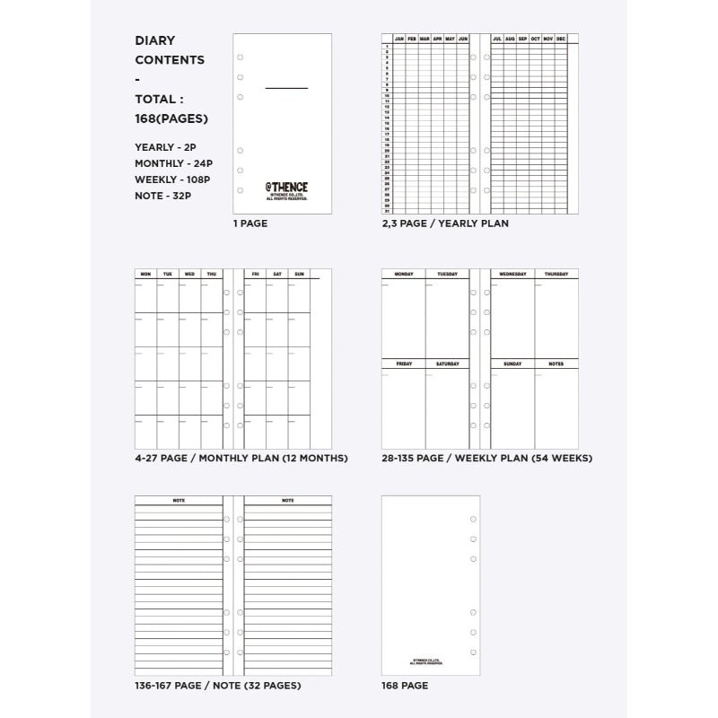 THENCE - A6 Standard Diary Paper Set