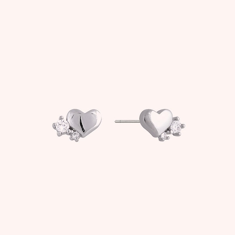 CLUE - Petite Heart Silver Earrings