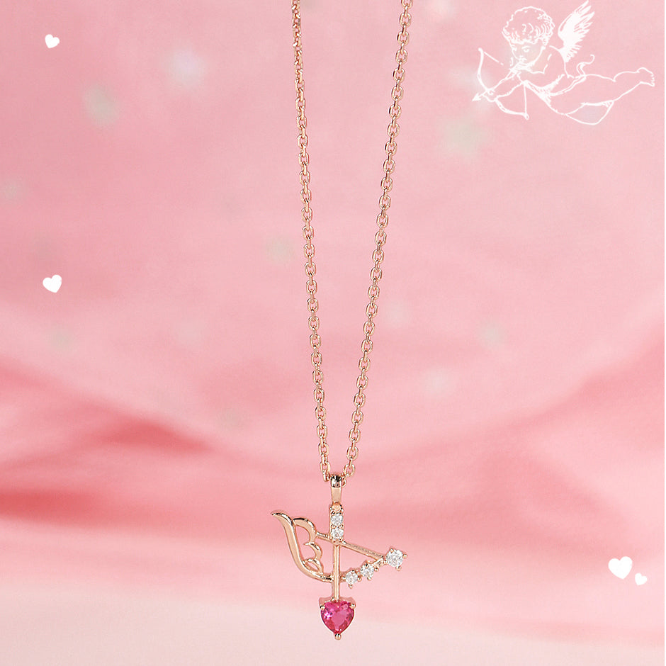 CLUE - Good Fortune July Cupid Silver Necklace