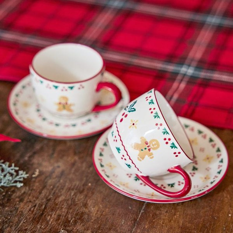 Korean Christmas Village - Cup and Saucer 2 Set