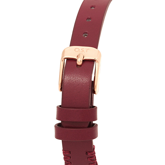 OST - Women's Red Leather Watch