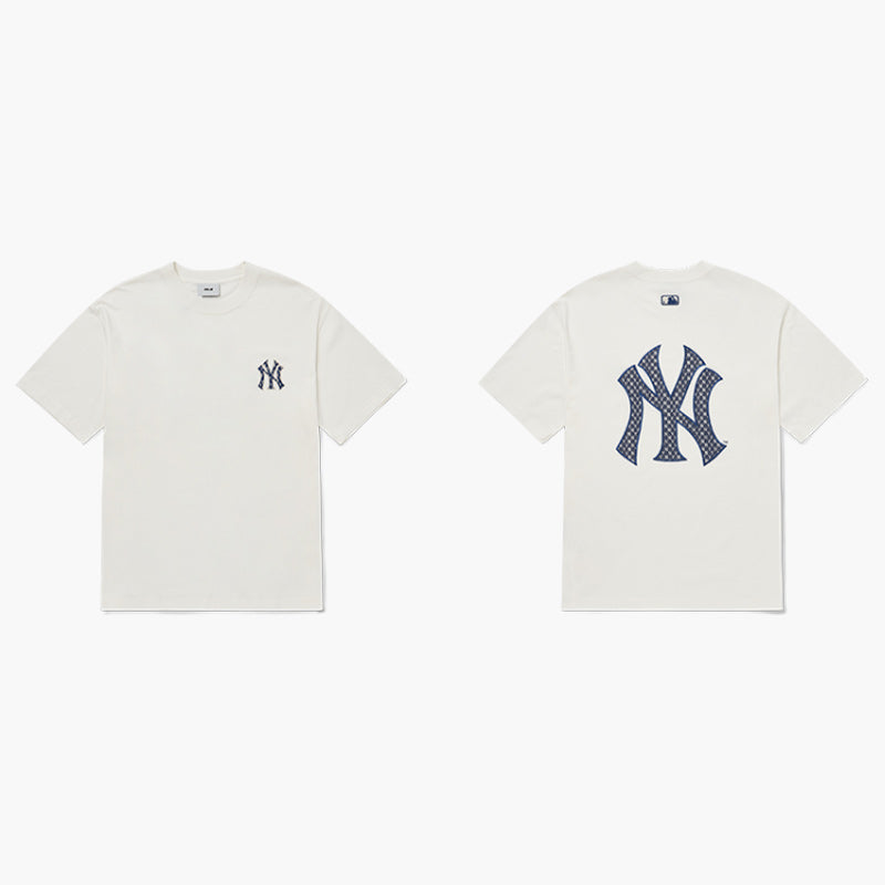 MLB Korea - Classic Monogram Clipping Back Logo Short Sleeve T-Shirt Ivory / S