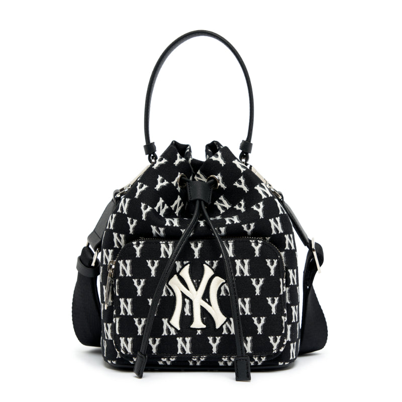 MLB KOREA Monogram Diamond Jacquard Bucket Bag New York Yankees - KiosKorea