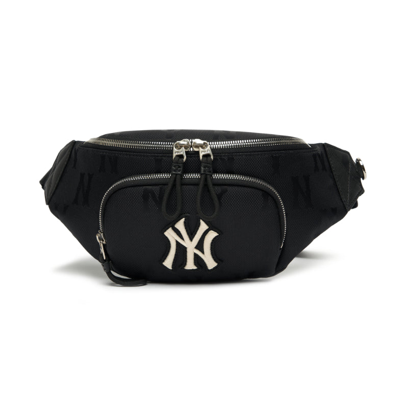 2021 New MLB Korea Monogram Jacquard Hobo Bag NY Yankees Authentic Black