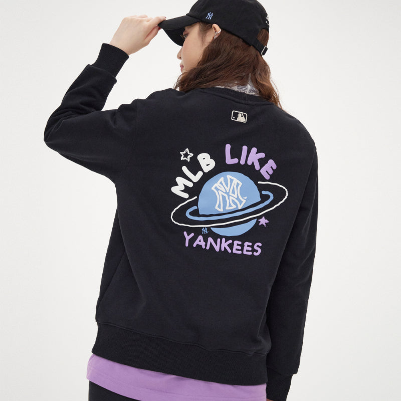 Áo nỉ MLB LIKE Planet Overfit Sweatshirt New York Yankees 3AMTL0114-50BKS