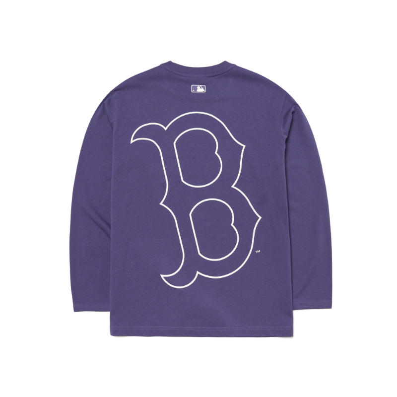 MLB Korea Mens Long Sleeve T-Shirts, Purple, L