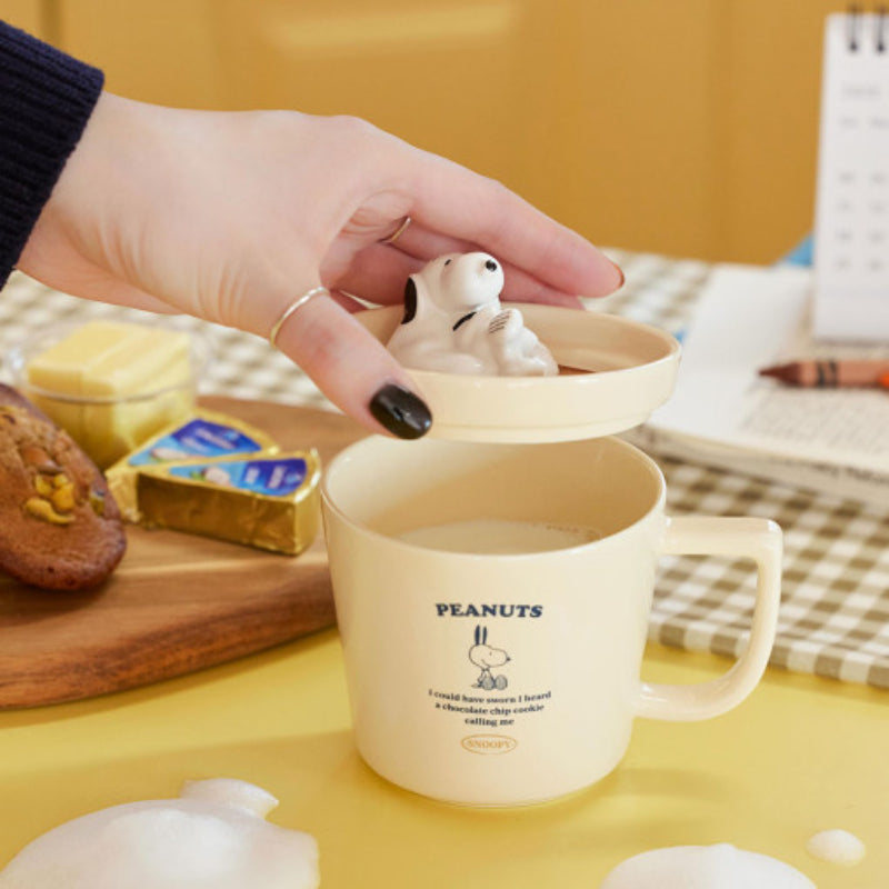 Bo Friends x Peanuts - Snoopy Cream Mug With Lid