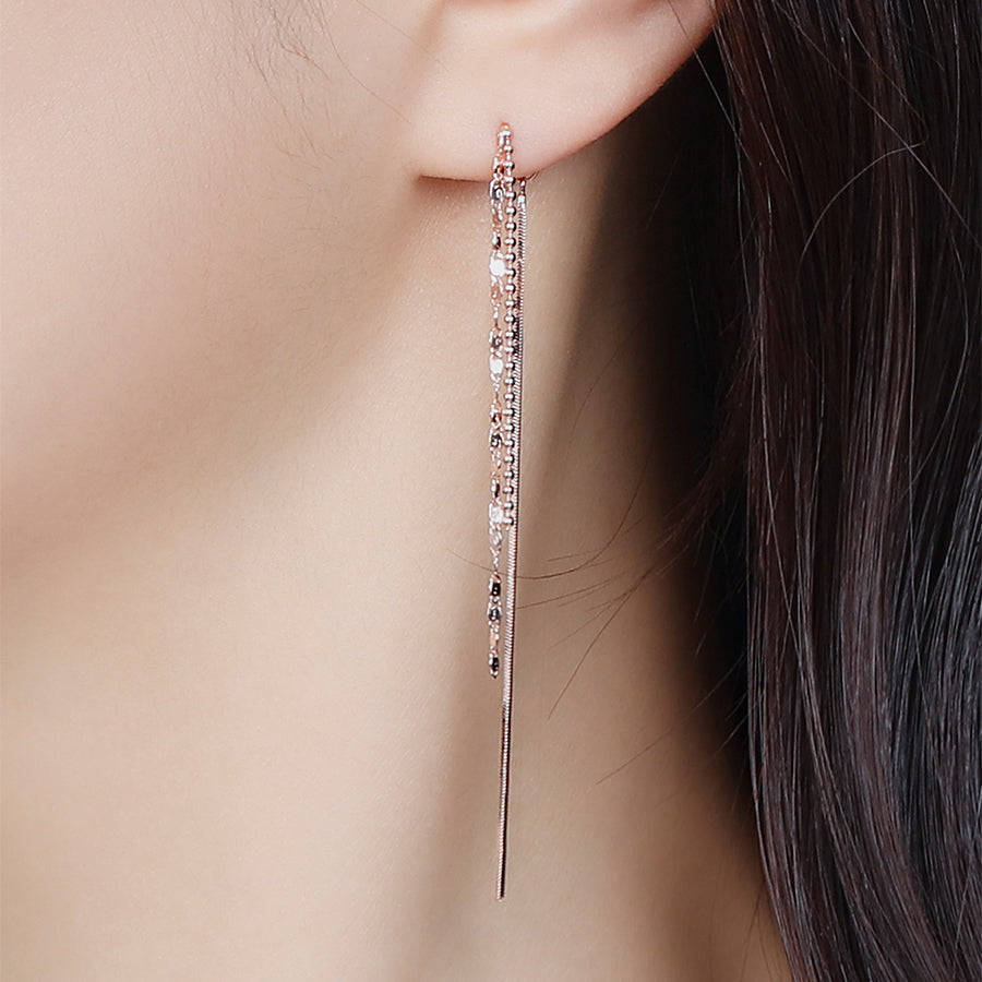 CLUE - Chain Drop Rose Gold Earrings