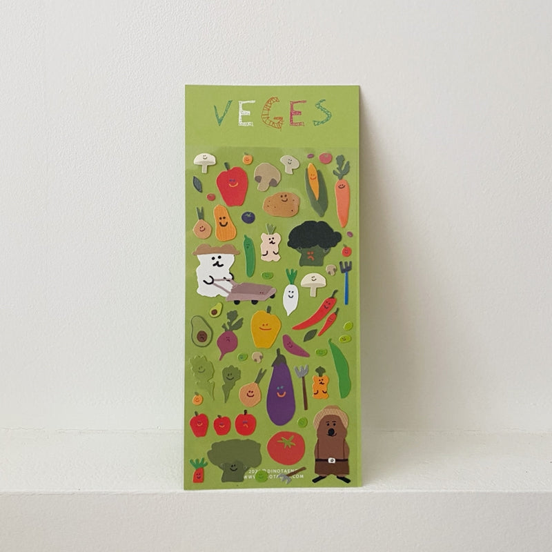 Dinotaeng - Veges Glitter Sticker