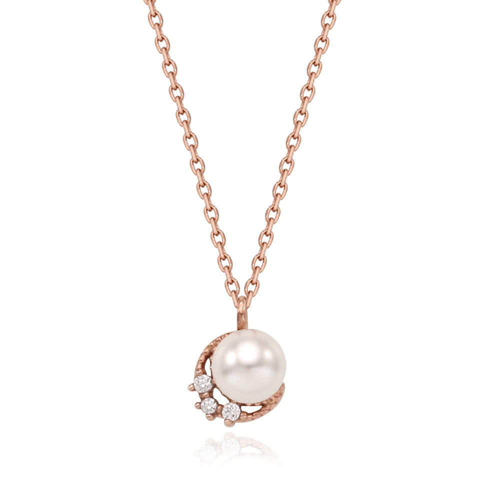 CLUE - Pearl Cubic Silver Necklace