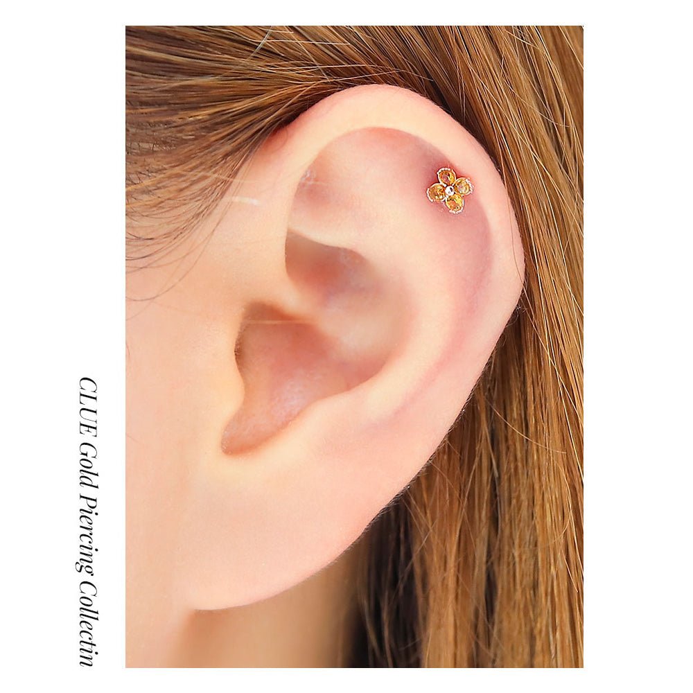 CLUE - Blossom 10K Yellow Gold Ear Pierce (Birthstone)