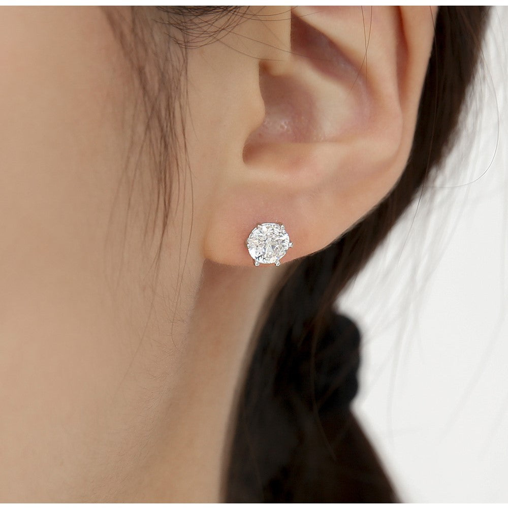 OST - Simulated Diamond 1ct Solitaire Ear Pierce