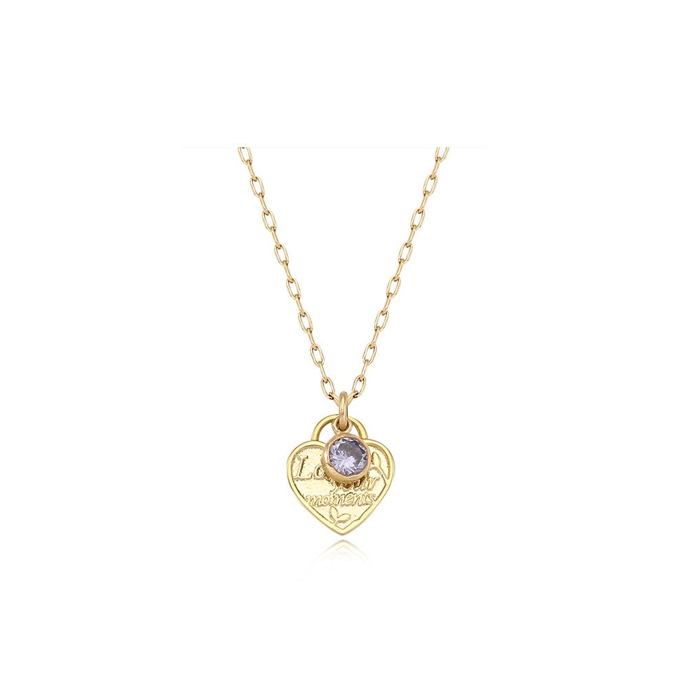 CLUE - 14K Gold Filled Eternal Tanzanite Stone Heart Necklace