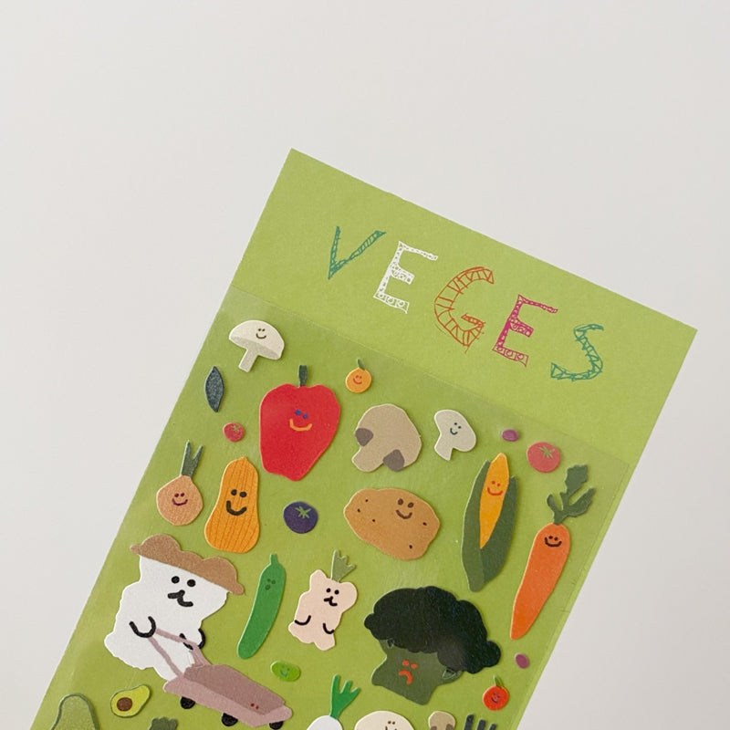 Dinotaeng - Veges Glitter Sticker