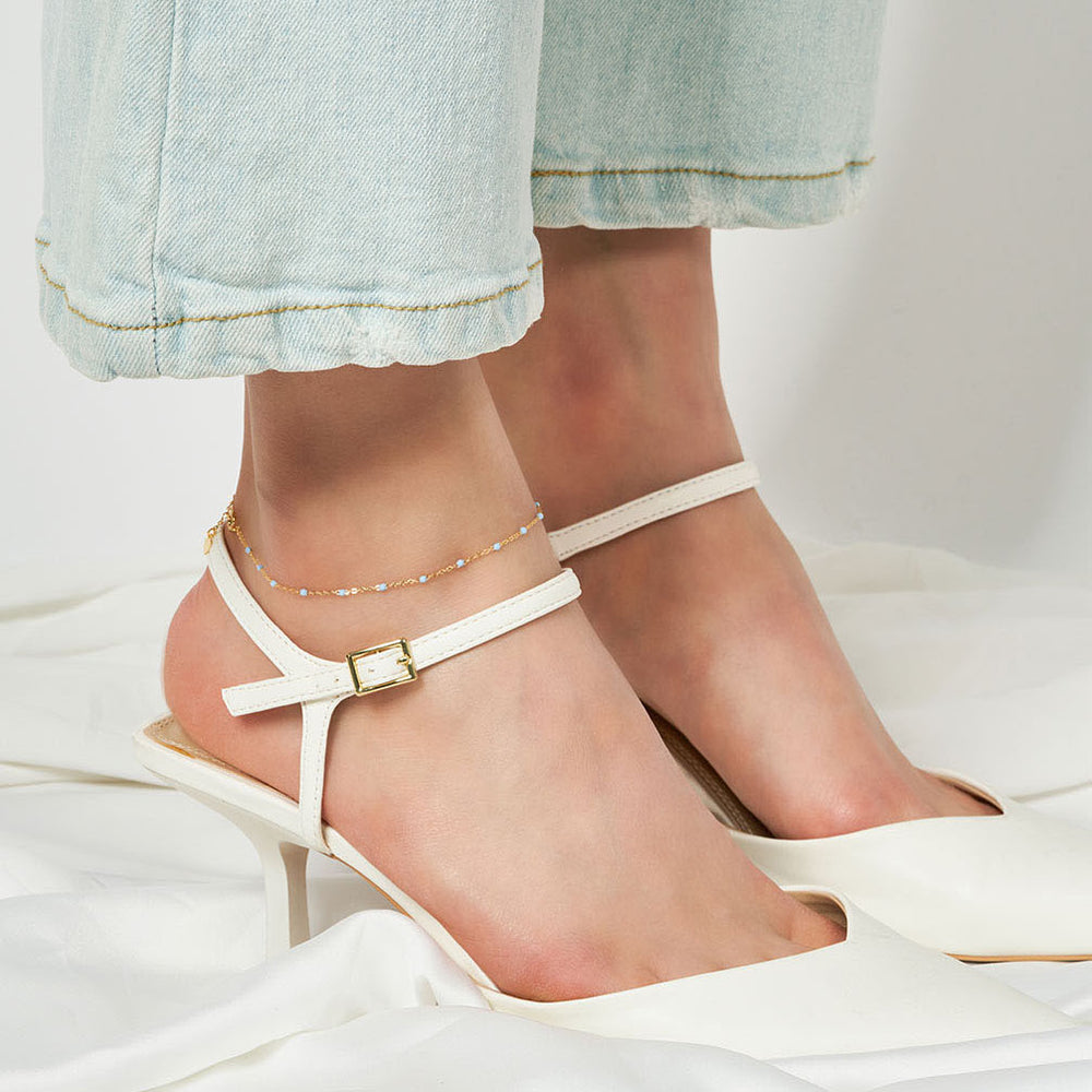 OST - Sky Blue Yellow Gold Anklet