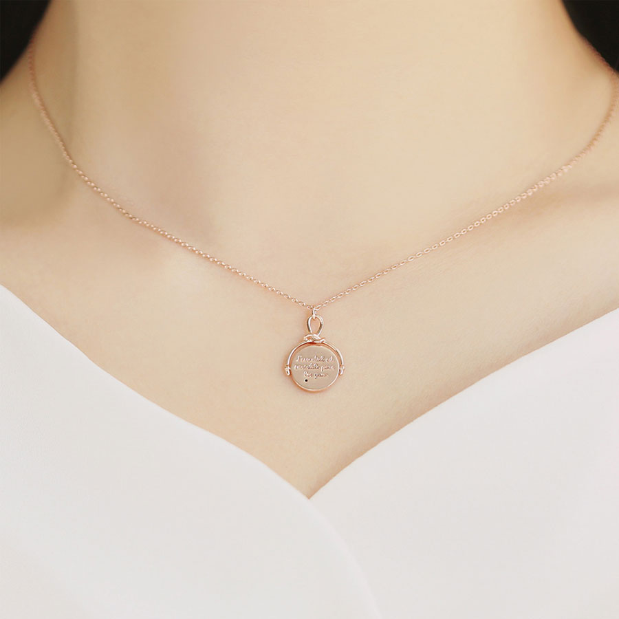 Le Petit Prince x OST - Double-sided Planet Rose Gold Coin Necklace