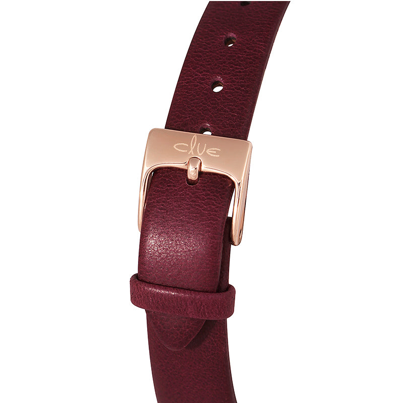 CLUE - Glory Chic Burgundy Leather Watch