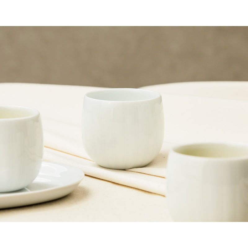 Chaora - White Porcelain Striped Tea Cup