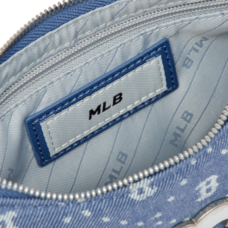 MLB Korea NY Monogram Hobo Bag - Denim - Brown Brand New With Tag