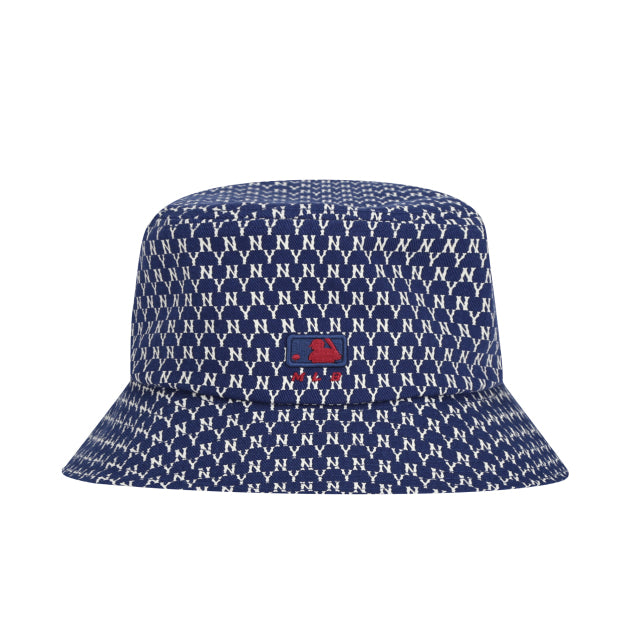 MLB Korea Unisex Water Monogram Bucket Hat NY Yankees Aqua Blue