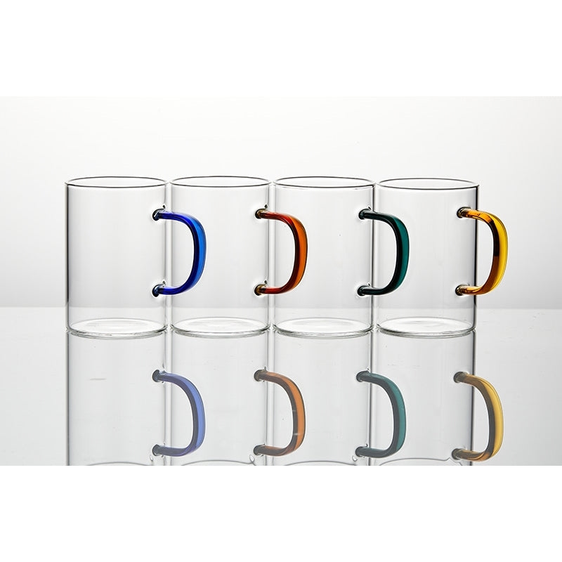 Korean ON - Daily Color Handle Heat Resistant Glass Mug 4P Set